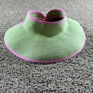 San Diego Hat Women Straw Visor Pink Green Roll Up Sun one size beach vacation